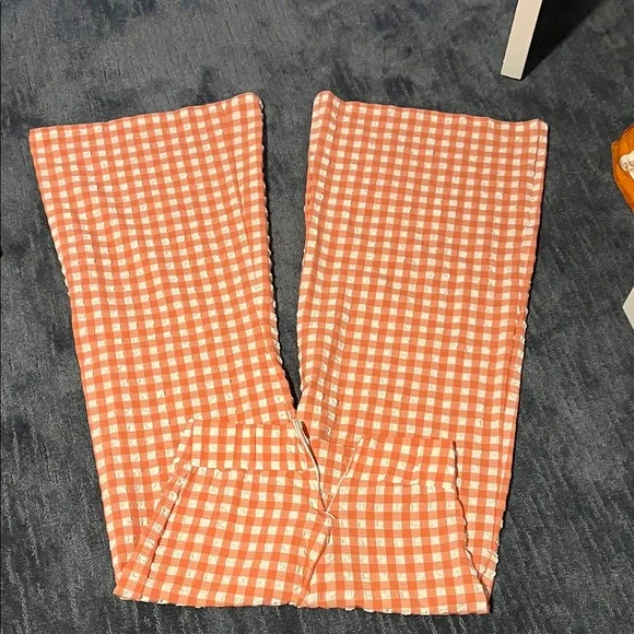 Orange Checkered  Pants - Picture 2 of 3